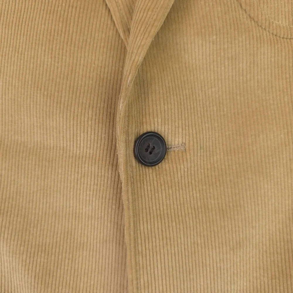 Frank & Oak Blazer Mens 38-40 Beige Cotton Corduroy Slim Sport Coat Jacket Fall